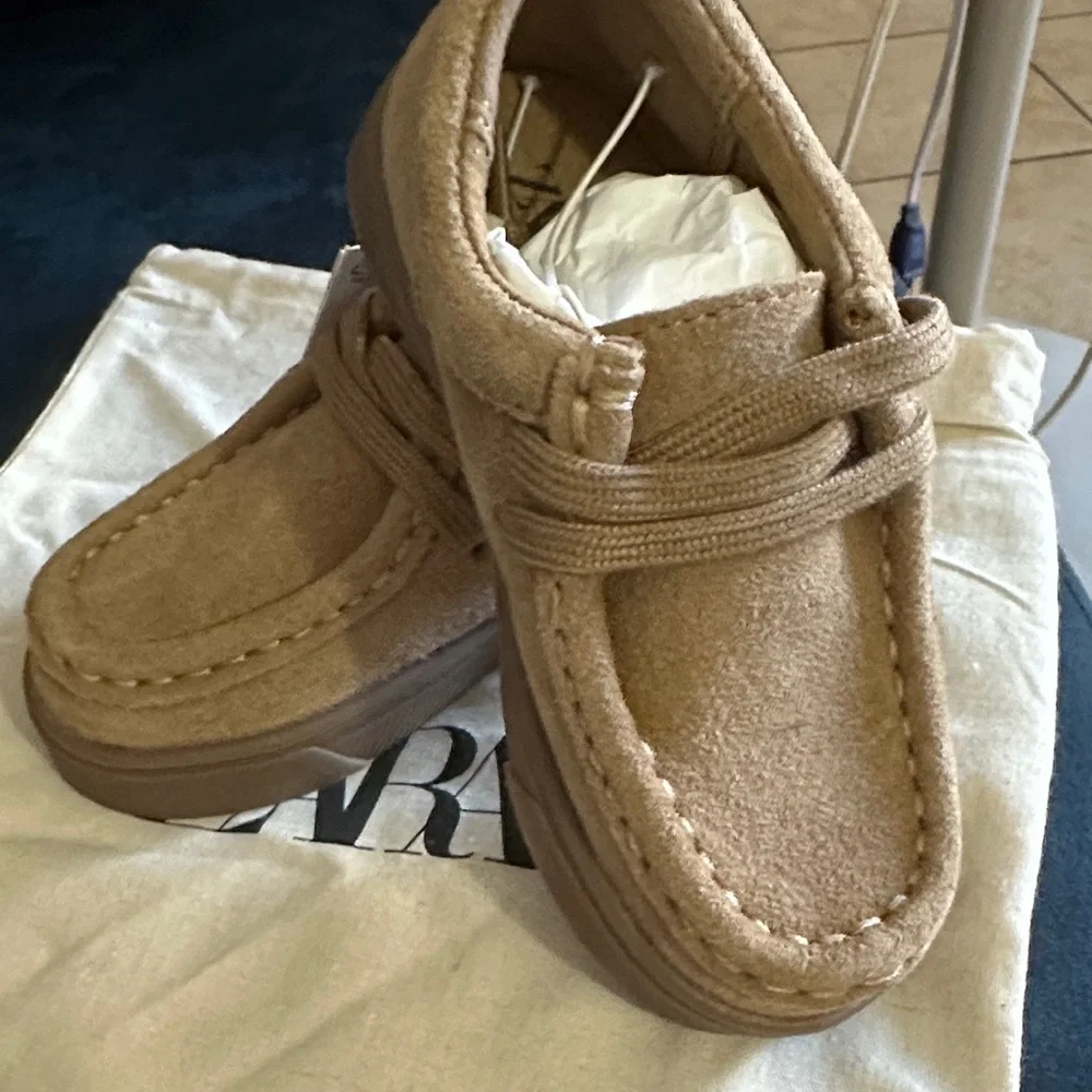 Zara Kids Tan Moccasins